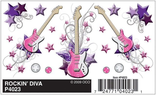 PineCar(R) Dry Transfer Decals -- Rockin' Diva