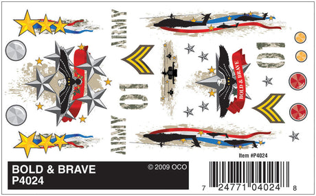 PineCar(R) Dry Transfer Decals -- Bold & Brave