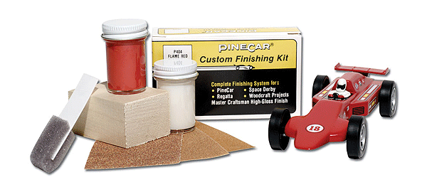 PineCar(R) Custom Finishing Kits -- Flame Red