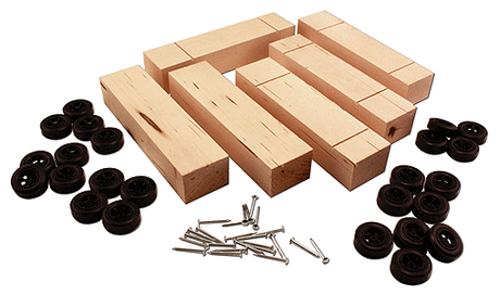 PineCar(R) -- 6-Pack Basic Block with Wheels and Axles