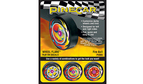 PineCar(R) Dry Transfer Decals -- Fireball