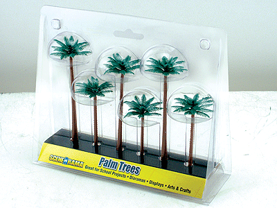 Scene-A-Rama(TM) Diorama Trees -- Palm Trees pkg(6) - 4 to 5"  10.2 to 12.7cm-1