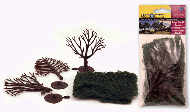 Large Trees - Scene-A-Rama(TM) -- Kit - 3 to 4"  7.6 to 10.2cm pkg(3)