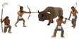 Native American Hunt Figures - Scene-A-Rama(R) -- Four Native Americans & One Bison