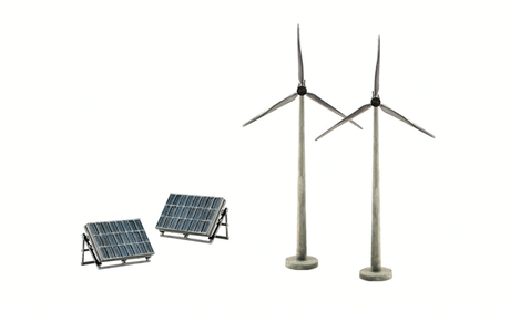Alternative Energy - Scene-A-Rama(R) -- 2-Each: Wind Turbines & Solar Panels