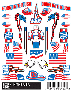 PineCar(R) Stick-On Decals -- Born in the USA