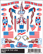 PineCar(R) Stick-On Decals -- Born in the USA