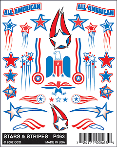 PineCar(R) Stick-On Decals -- Stars & Stripes