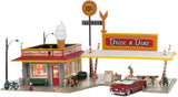 Drive 'N' Dine Drive-In Restaurant - Built-&-Ready Landmark Structures(R) -- Assembled - 4-1/4 x 2-29/32"  10.7 x 7.4cm-2