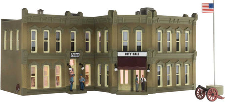 Municipal Building - Built & Ready Landmark Structures(R) -- Assembled - 4-1/2 x 3-3/16"  11.4 x 8.1cm-2