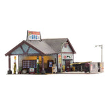 Ethyl's Gas & Service - Built-&-Ready Landmark Structures(R) -- Assembled, Pre-Installed LED Lighting for Use with Just Plug Lighting System-2