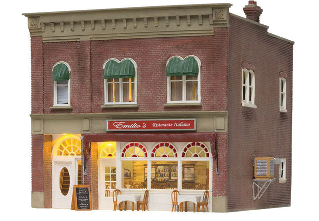 Emilio's Italian Restaurant - Built-&-Ready(R) Landmark Structures(R) -- Assembled - 2-1/4 x 2-7/16 x 2-11/32"  5.7 x 6.2 x 6cm