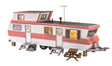 Double Decker Trailer - Built-&-Ready(R) Landmark Structures(R) -- White, Salmon - 3-1/8 x 1-15/16 x 1-19/64"  7.9 x 4.9 x 3.3cm