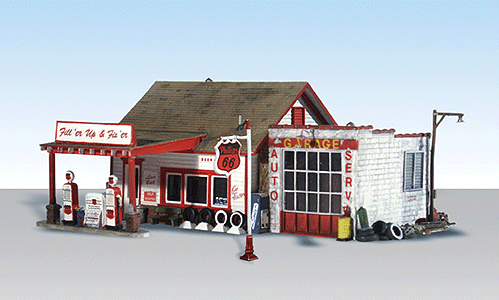Fill'er Up & Fix'er Up - Built-&-Ready Landmark Structures(R) -- Assembled - 6-5/32 x 5-13/62"  15.6 x 13.2cm-1
