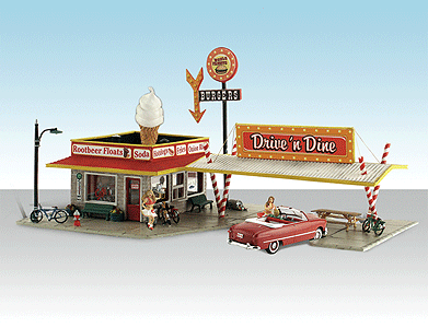 Built-&-Ready(R) Landmark Structures(R) - Assembled -- Drive n' Dine - 7-3/4 x 5-1/4"  19.7 x 13.3cm-1