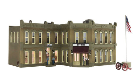 Municipal Building - Built-&-Ready Landmark Structures(R) w/Interior Light -- Assembled - 8-3/8 x 5-15/16"  21.2 x 15cm-2