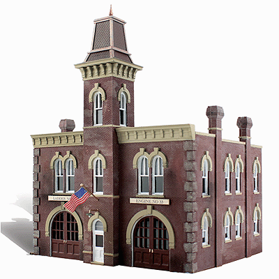 Firehouse - Built-&-Ready Landmark Structures(R) -- Assembled - 6-21/32 x 5-7/8"  16.9 x 14.9cm-1