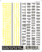 Dry Transfer Alphabet & Number Sets -- Gothic Outline (white) & Sign Painter (yellow) Type Faces