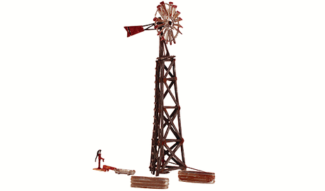 Old Windmill - Built-&-Ready Landmark Structures(R) -- Assembled - 3-3/8 x 2-3/16"  8.6 x 5.6cm