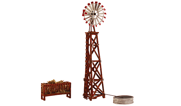 Windmill - Built & Ready Landmark Structures(R) -- Assembled - 3-5/8 x 1-3/4"  9.2 x 4.44 cm