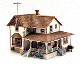 Built-&-Ready(R) Landmark Structures(R) - Assembled -- Corner Porch House - 5-5/8 x 4-5/8"  14.3 x 11.7cm-1