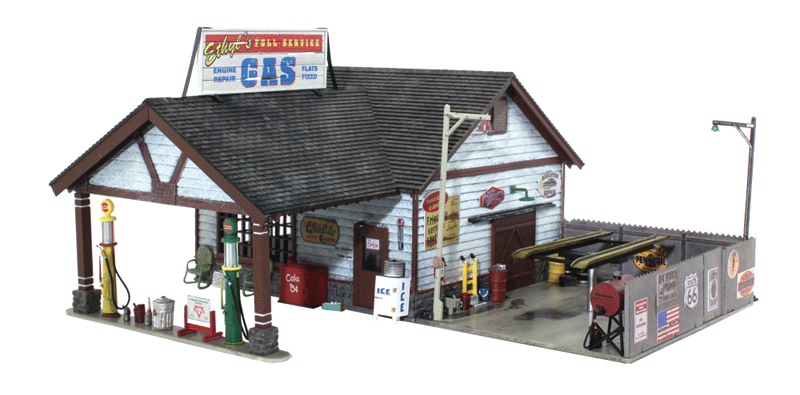 Built-&-Ready Landmark Structures(R) - Assembled -- Ethyl's Gas & Service - 6-3/8 x 5-11/16"  16.1 x 14.4cm-1