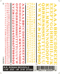 Dry Transfer Alphabet & Number Sets -- Railroad Roman Type Face (red & gold)