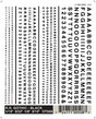 Dry Transfer Alphabet & Number Sets -- Railroad Gothic Type Face (black)