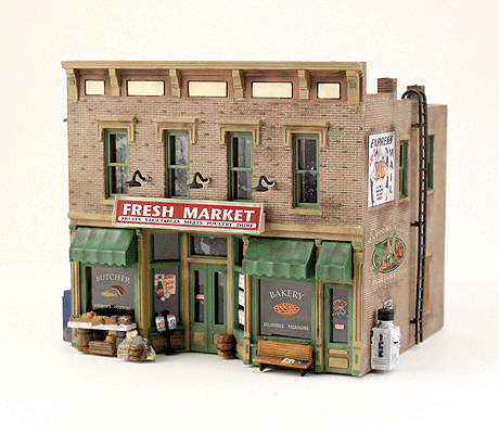 Fresh Market - Landmark Structures(R) -- Kit - 2-7/16 x 2"  6.2 x 5.1cm