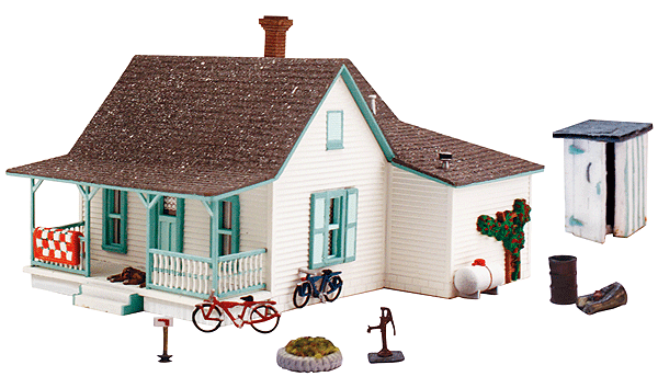 Country Cottage - Landmark Structures(R) -- Kit - 2-1/32 x 2-29/32"  5.1 x 7.4cm