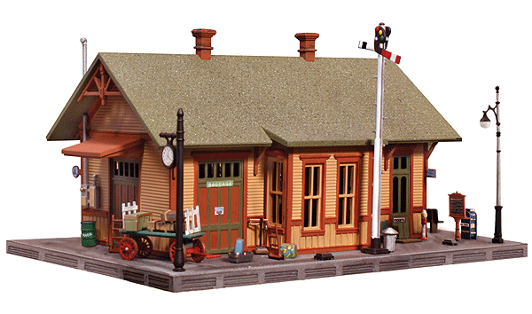 Woodland Station - Landmark Structures(R) -- Kit - 4-1/32 x 2-15/16"  10.2 x 7.46cm