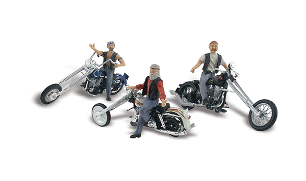 Bad Boy Bikers - Assembled - AutoScenes(R) -- 3 Figures & 3 Motorcycles