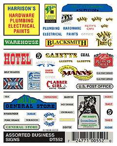 Dry Transfer Signs -- Assorted Businesses
