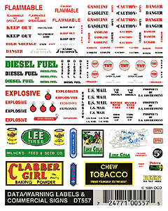 Dry Transfer Signs -- Data/Warning Labels & Commerical Signs