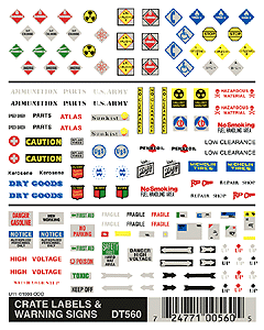 Dry Transfer Signs -- Crate, Labels & Warning Signs