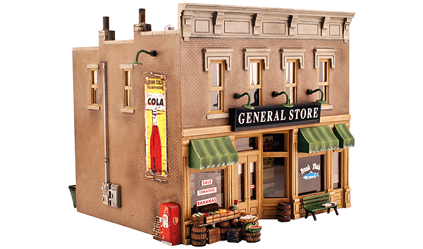 Lubener's General Store - Built-&-Ready Landmark Structures(R) -- Assembled - 8-1/8 x 6-5/8 x 7-1/2"  20.6 x 16.8 x 19cm