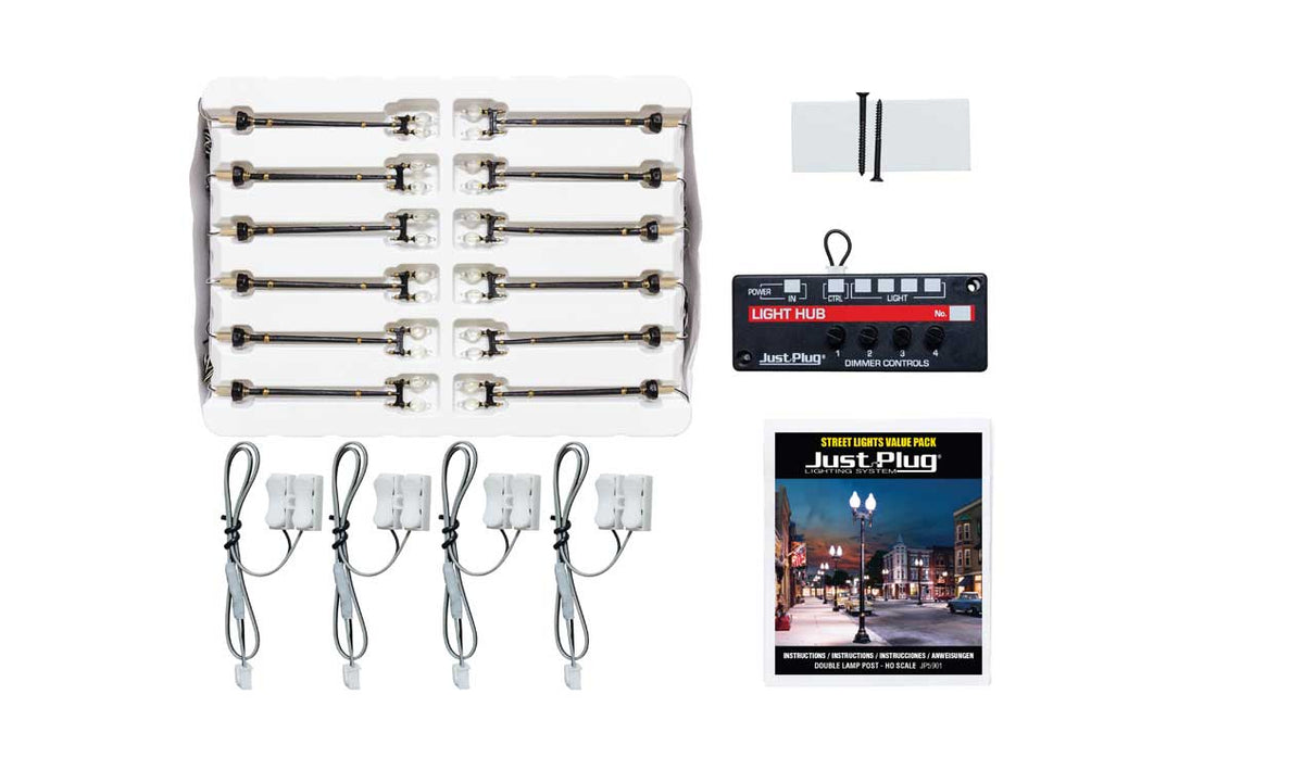 Double Lamp Post - Just Plug Value Pack -- With Light Hub pkg(12)-1