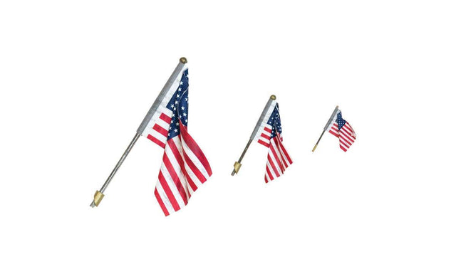 Wall-Mount US Flags - Just Plug Value Pack -- 1 Large, 2 Medium, 1 Small & Light Hub-1