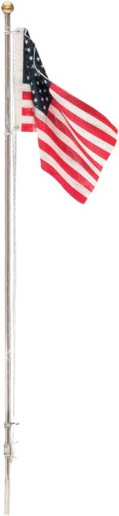 Flag Pole with U.S. Flag - Just Plug(TM) -- Medium - 4-1/8"  10.4cm Tall