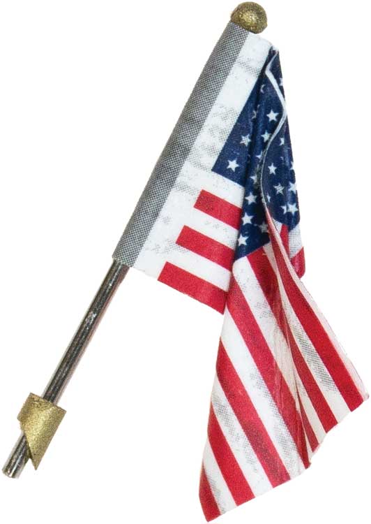 Wall-Mount U.S. Flag - Just Plug(TM) -- Medium - 1-3/8"  3.5cm