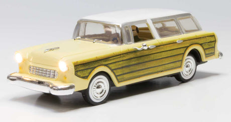 Station Wagon - Just Plug(R) Lighted Vehicle -- Yellow with Wood Sides