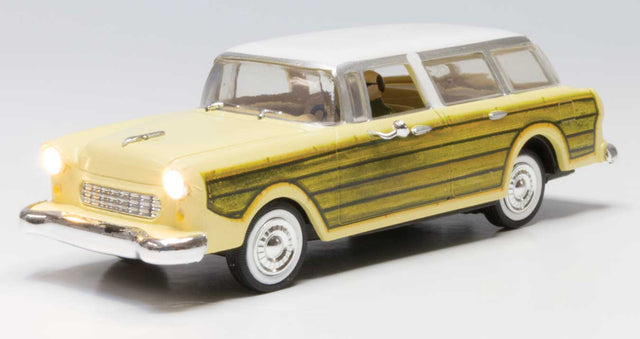 Station Wagon - Just Plug(R) Lighted Vehicle -- Yellow with Wood Sides