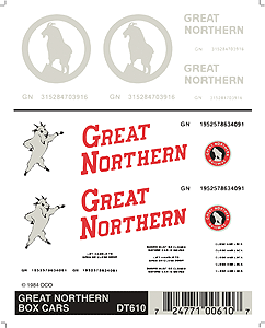 Dry Transfer Railroad Lettering Sets -- Great Northern - Modern Rocky Logos