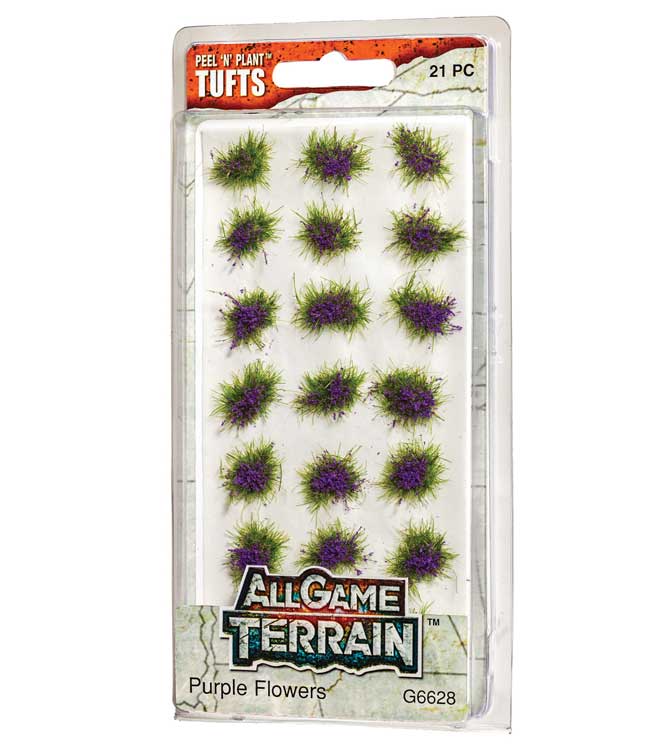 Peel 'n' Plant Tufts - All Game Terrain -- Purple Flowers-2