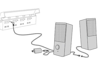 Stereo Room Speakers - Just Plug(R) -- 1 Each Left and Right-2