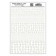 Dry Transfer Numbers - Railroad Roman - 1/16, 3/32, 1/8, 3/16, 1/4 & 5/16" -- White