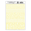 Dry Transfer Numbers - Railroad Roman - 1/16, 3/32, 1/8, 3/16, 1/4 & 5/16" -- Yellow