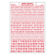 Dry Transfer Numbers Only - Railroad Gothic -- Red