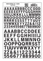Dry Transfer Alphabet & Numbers - Railroad Gothic - 3/8 & 1/2"  1 & 1.3cm -- Black