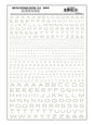 Dry Transfer Alphabet & Numbers - Extended Railroad Gothic -- White